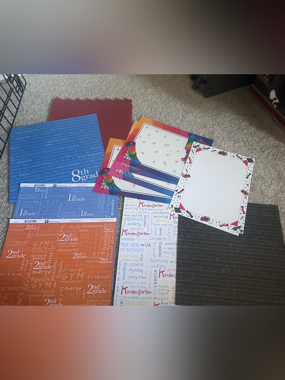 School themed scrapbook paper